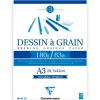 Bloc dessin grain clairefontaine a3 encoll blanc 29,7cmx42cm 180gr 30f
