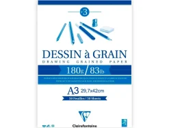 Bloc dessin grain clairefontaine a3 encoll blanc 29,7cmx42cm 180gr 30f