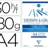 Bloc dessin grain clairefontaine a4 encoll blanc 21cmx29,7cm 180gr 30 f