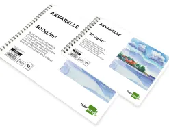 Bloc dessin liderpapel aquarelle spirale papier grain moyen lisse 300g/m2 format a3 420x297mm 10f