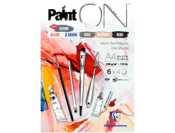 Bloc dessin painton clairefontaine a4 250gr 21x29,7cm 24f assortis