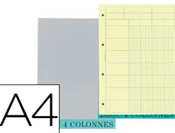 Bloc exacompta contrôle comptable a4 210x297mm 70 feuilles 4 colonnes/libellé coloris canari