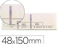 Bloc exacompta passe-partout 48x150mm 100 feuillets 3 coupons numérotés 1/1000 détachables souche