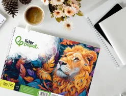 Bloc liderpapel papier dessin artistique spirale avec encadrement 180g/m2 format a3 460x325mm 20f