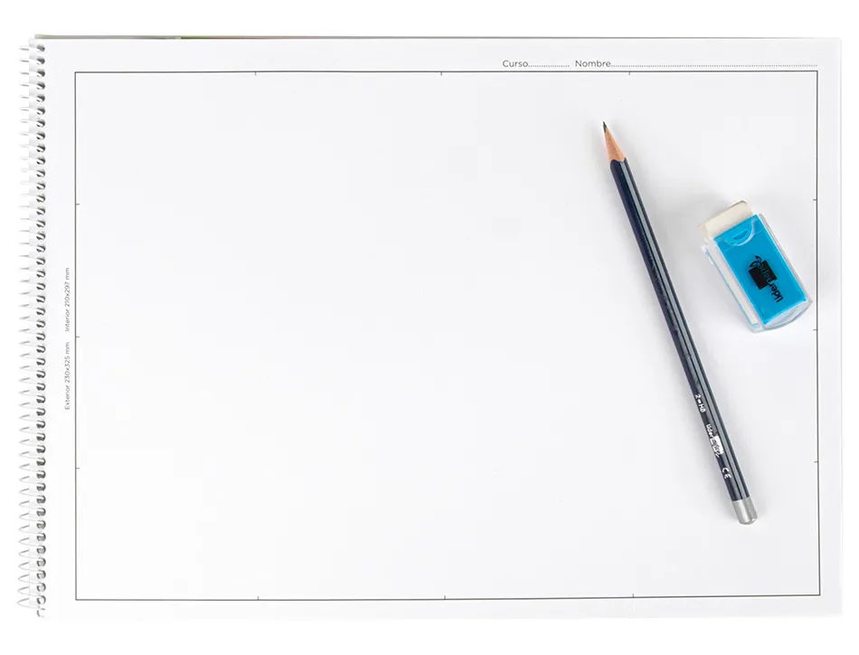 Bloc liderpapel papier dessin artistique spirale avec encadrement 180g/m2 format a3 460x325mm 20f