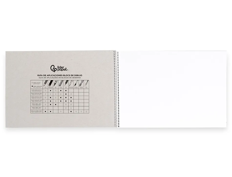 Bloc liderpapel papier dessin artistique spirale sans encadrement 180g/m2 format a4+ 230x325mm 20f