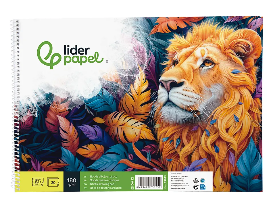 Bloc liderpapel papier dessin artistique spirale sans encadrement 180g/m2 format a4+ 230x325mm 20f