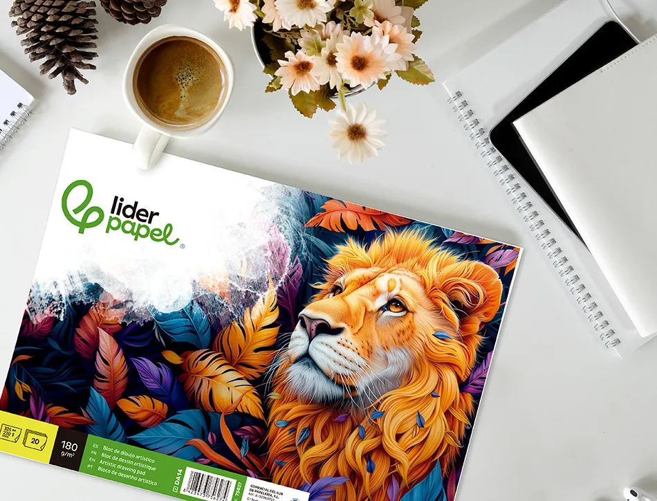 Bloc liderpapel papier dessin artistique encollé sans encadrement 180g/m2 format a4+ 230x325mm 20f
