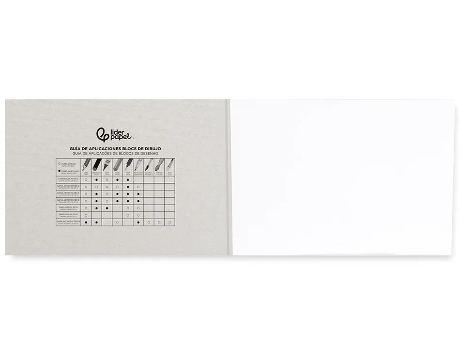 Bloc liderpapel papier dessin artistique encollé sans encadrement 180g/m2 format a4+ 230x325mm 20f