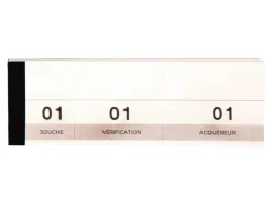 Bloc liderpapel passe partout papier microperforé 3 coupons détachables 50x150mm 100 feuilles triplis
