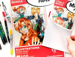 Bloc manga clairefontaine a5 coll 14,8x21 100gr 50 f