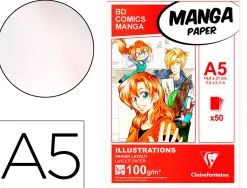 Bloc manga clairefontaine a5 coll 14,8x21 100gr 50 f