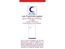 Bloc maître d'hôtel elve papier autocopiant numéroté 1/50 75x150mm 50 duplis bleu rouge