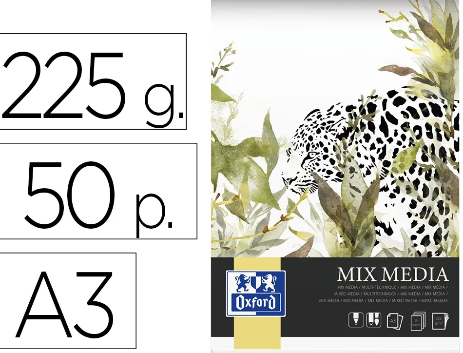 Bloc mixmedia oxford endosse feuilles detachables a3 50 pages 225g