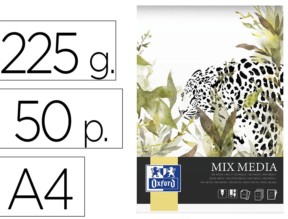 Bloc mixmedia oxford endosse feuilles detachables a4 50 pages 225g