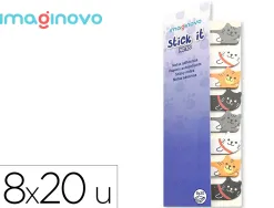 Bloc notes adhesives imaginovo marque pages chat 120 feuilles 8x15x48 mm