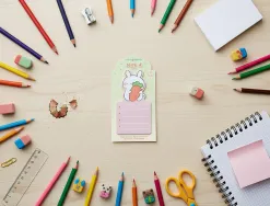 Bloc notes imaginovo adhesifs bunny avec support 20 feuilles coloris orange 60x125 mm