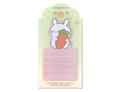 Bloc notes imaginovo adhesifs bunny avec support 20 feuilles coloris orange 60x125 mm