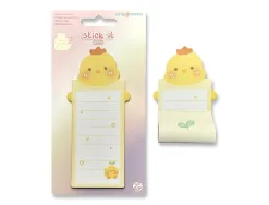 Bloc notes imaginovo adhesifs letter avec message au dos poussin 20 feuilles 85x164 mm