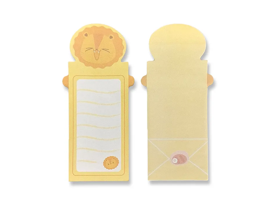Bloc notes imaginovo adhesifs letter avec message au dos lion 20 feuilles 85x164 mm