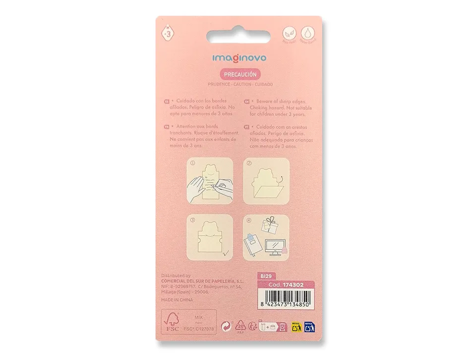 Bloc notes imaginovo adhesifs letter avec message au dos lion 20 feuilles 85x164 mm