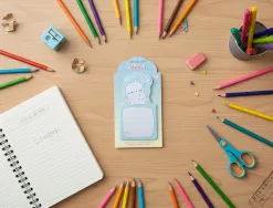 Bloc notes imaginovo adhesifs bunny avec support ours bleu 20 feuilles 60x125 mm