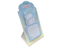 Bloc notes imaginovo adhesifs bunny avec support ours bleu 20 feuilles 60x125 mm