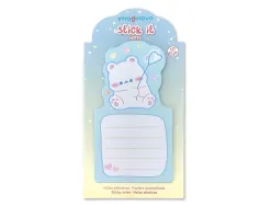 Bloc notes imaginovo adhesifs bunny avec support ours bleu 20 feuilles 60x125 mm