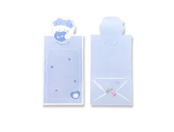 Bloc notes imaginovo adhesifs letter avec message au dos lapin bleu 20 feuilles 85x164 mm