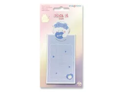 Bloc notes imaginovo adhesifs letter avec message au dos lapin bleu 20 feuilles 85x164 mm