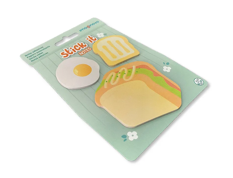 Bloc notes imaginovo adhesifs foodies sandwich tailles assorties 20 feuilles