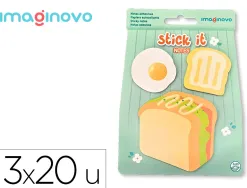 Bloc notes imaginovo adhesifs foodies sandwich tailles assorties 20 feuilles