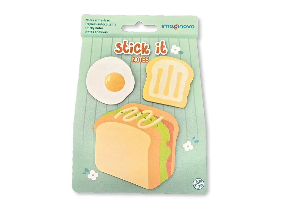 Bloc notes imaginovo adhesifs foodies sandwich tailles assorties 20 feuilles