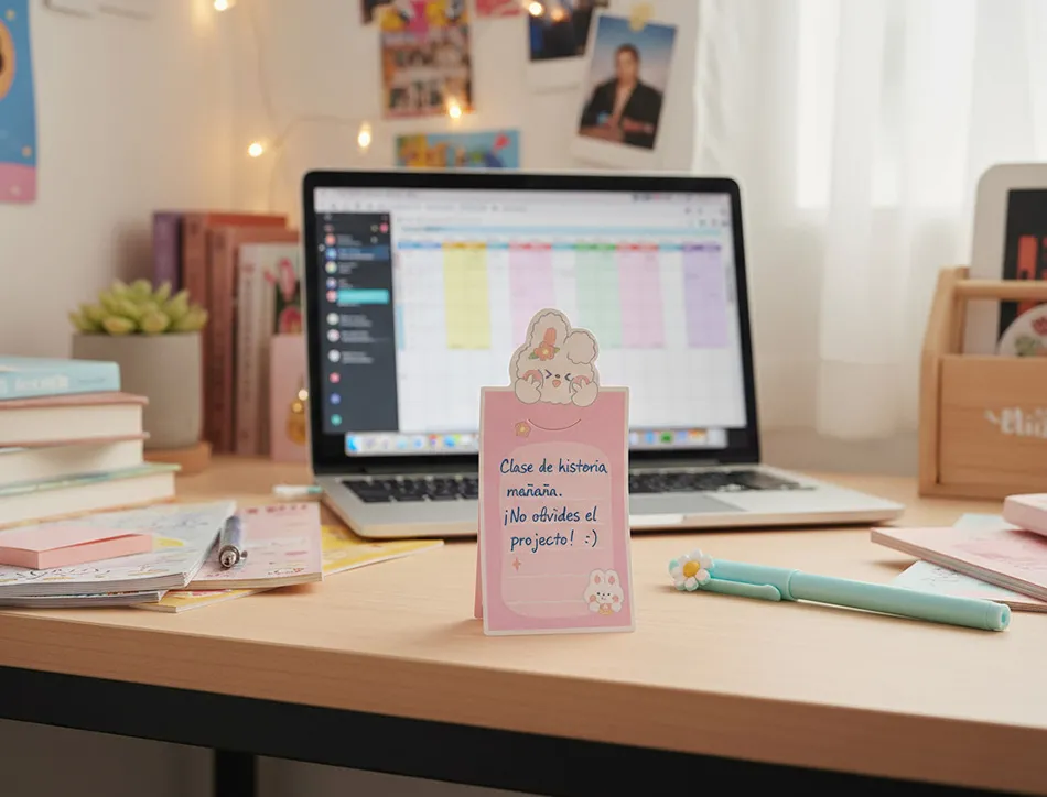 Bloc notes imaginovo adhesifs letter avec message au dos lapin rose 20 feuilles 85x164 mm