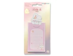 Bloc notes imaginovo adhesifs letter avec message au dos lapin rose 20 feuilles 85x164 mm