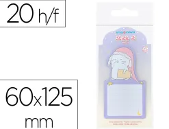 Bloc notes imaginovo adhesifs bunny avec support 20 feuilles coloris violet 60x125 mm