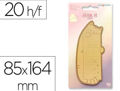 Bloc notes imaginovo adhesifs letter avec message au dos chat 20 feuilles 85x164 mm