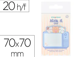 Bloc notes imaginovo adhesifs meow television 20 feuilles 70x70 mm