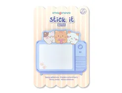 Bloc notes imaginovo adhesifs meow television 20 feuilles 70x70 mm