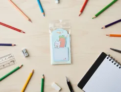 Bloc notes imaginovo adhesifs bunny avec support 20 feuilles coloris bleu 60x125 mm