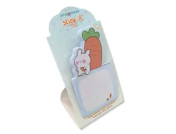 Bloc notes imaginovo adhesifs bunny avec support 20 feuilles coloris bleu 60x125 mm