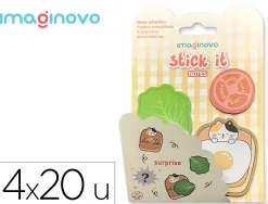 Bloc notes imaginovo adhesifs surprise autocollant surprise tailles assorties 20 feuilles coloris jaune
