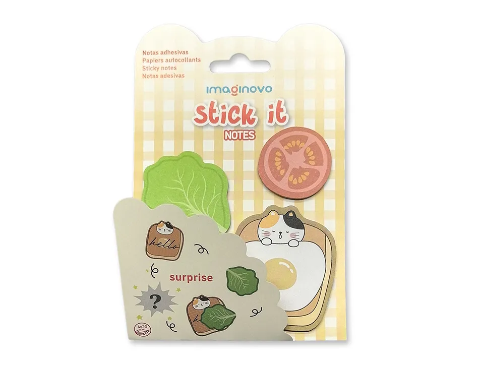 Bloc notes imaginovo adhesifs surprise autocollant surprise tailles assorties 20 feuilles coloris jaune