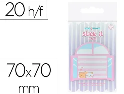 Bloc notes imaginovo adhesifs meow fenetre 20 feuilles 70x70 mm