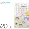 Bloc notes imaginovo adhesifs surprise autocollant surprise tailles assorties 20 feuilles coloris violet