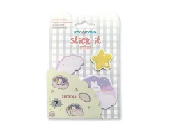 Bloc notes imaginovo adhesifs surprise autocollant surprise tailles assorties 20 feuilles coloris violet
