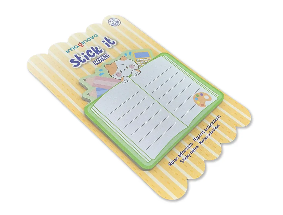 Bloc notes imaginovo adhesifs meow cahier 20 feuilles 70x70 mm