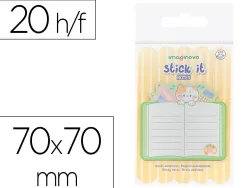 Bloc notes imaginovo adhesifs meow cahier 20 feuilles 70x70 mm