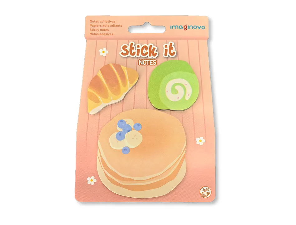 Bloc notes imaginovo adhesifs foodies pancakes tailles assorties 20 feuilles