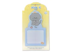 Bloc notes imaginovo adhesifs bunny avec support chat bleu 20 feuilles 60x125 mm